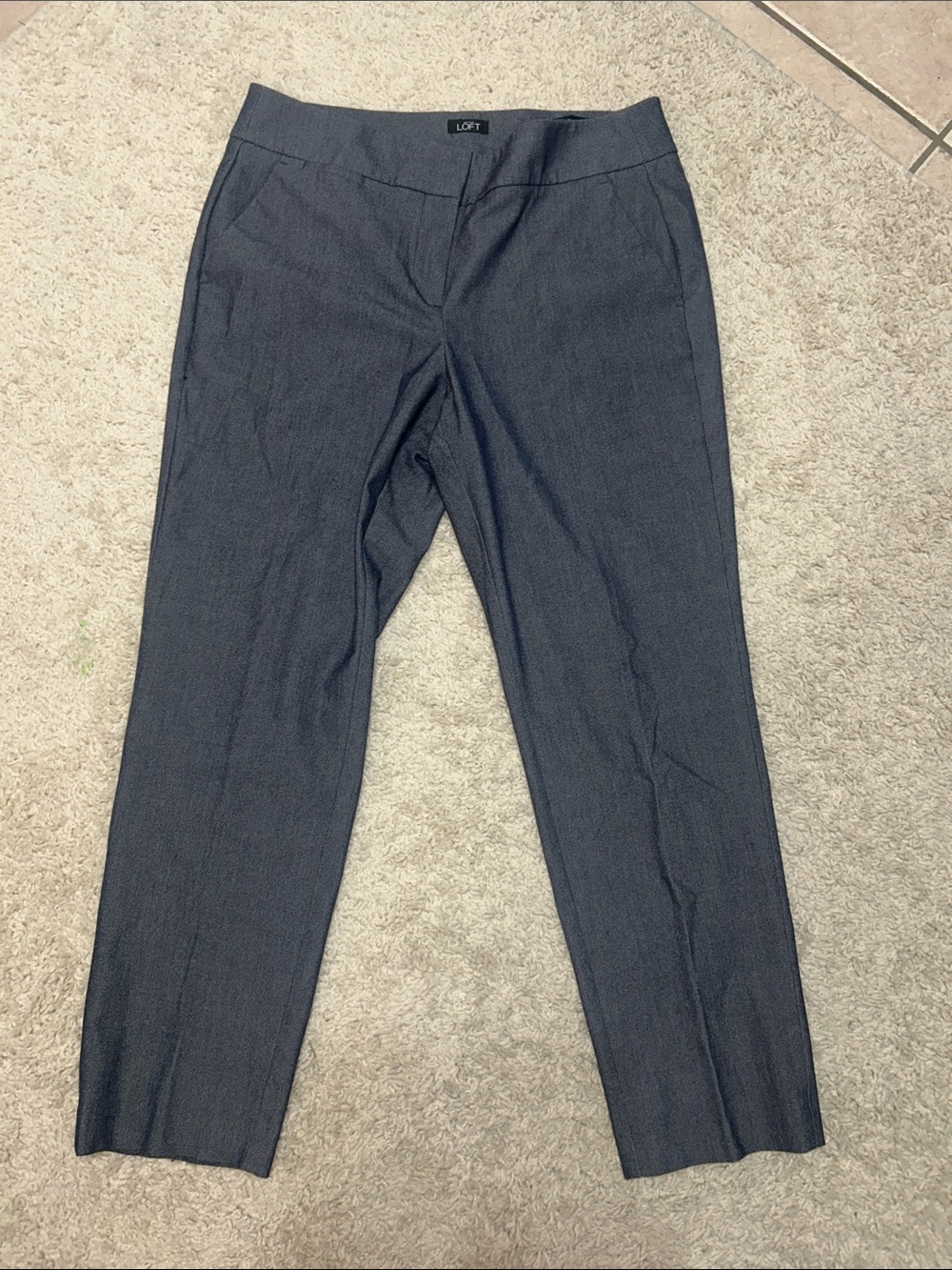 Women's Julie fit Gray Textured Trousers - Tailored High-Waist Style